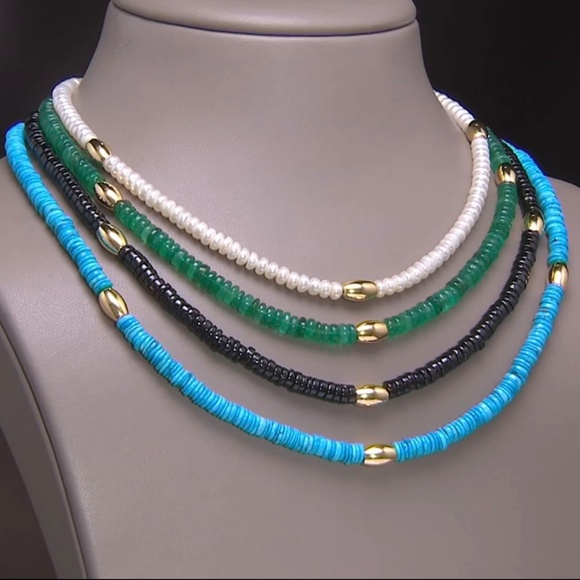 Affinity Gems Multi-Layer Beaded Necklace, Gold-tone Over Sterling Silver - Picture 3 of 16